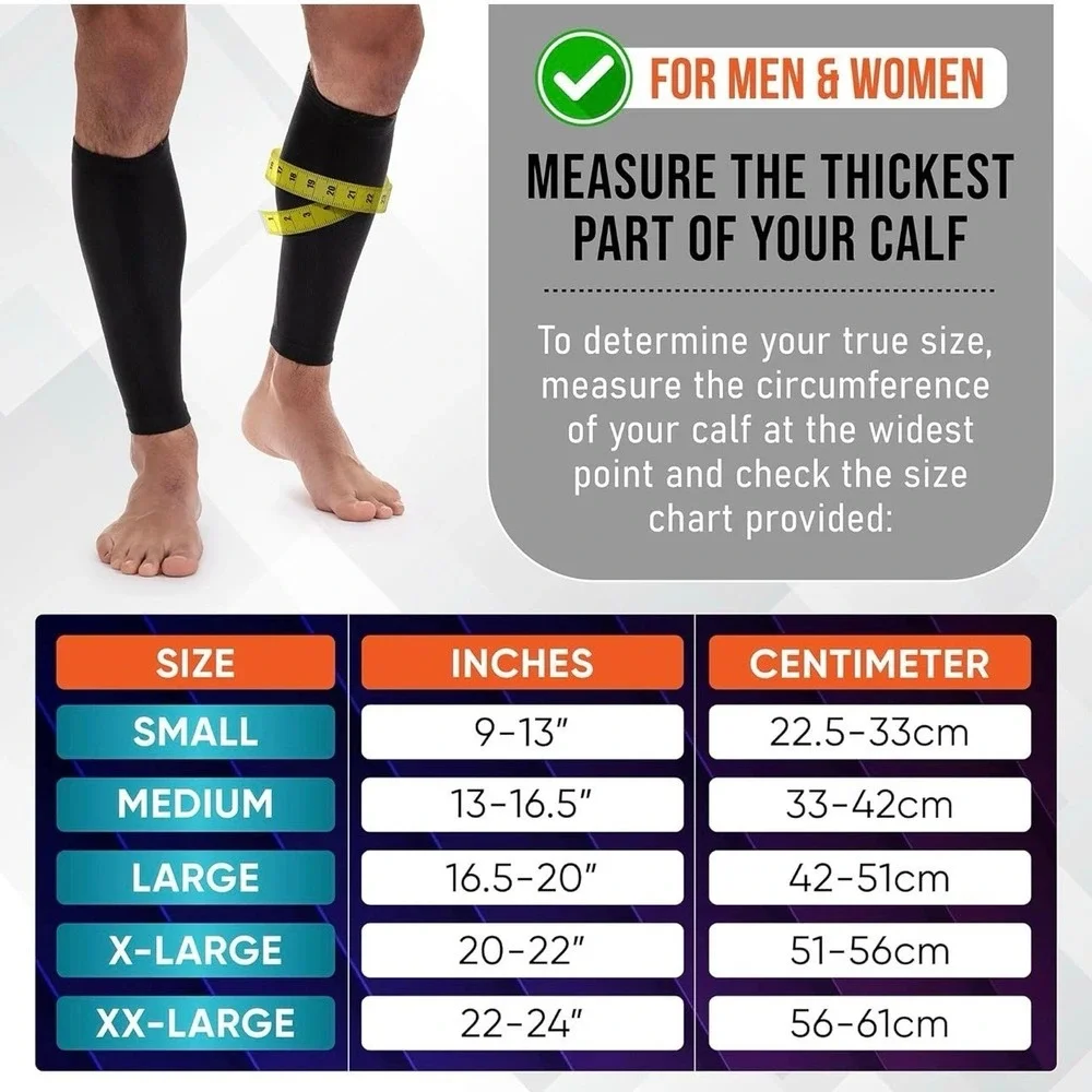 New Calf Compression Sleeves for Men and Women - (1 Pair) Footless Compression S